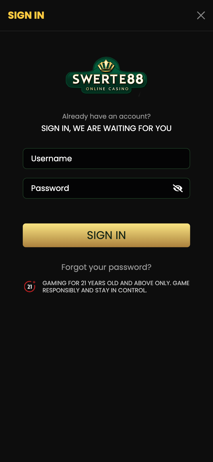 Swerte88 Game Interface - Tap Mode Challenge